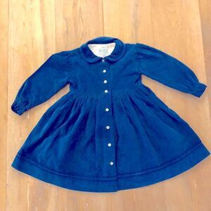 Papo d’Anjo Blue Corduroy Button Down Dress (3T)